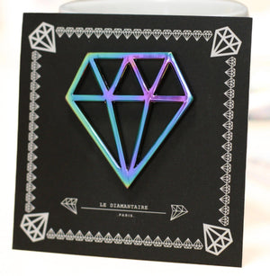 LE DIAMANTAIRE Grand pin's chromé irisé en métal LE DIAMANTAIRE Grand pin's chromé irisé en métal