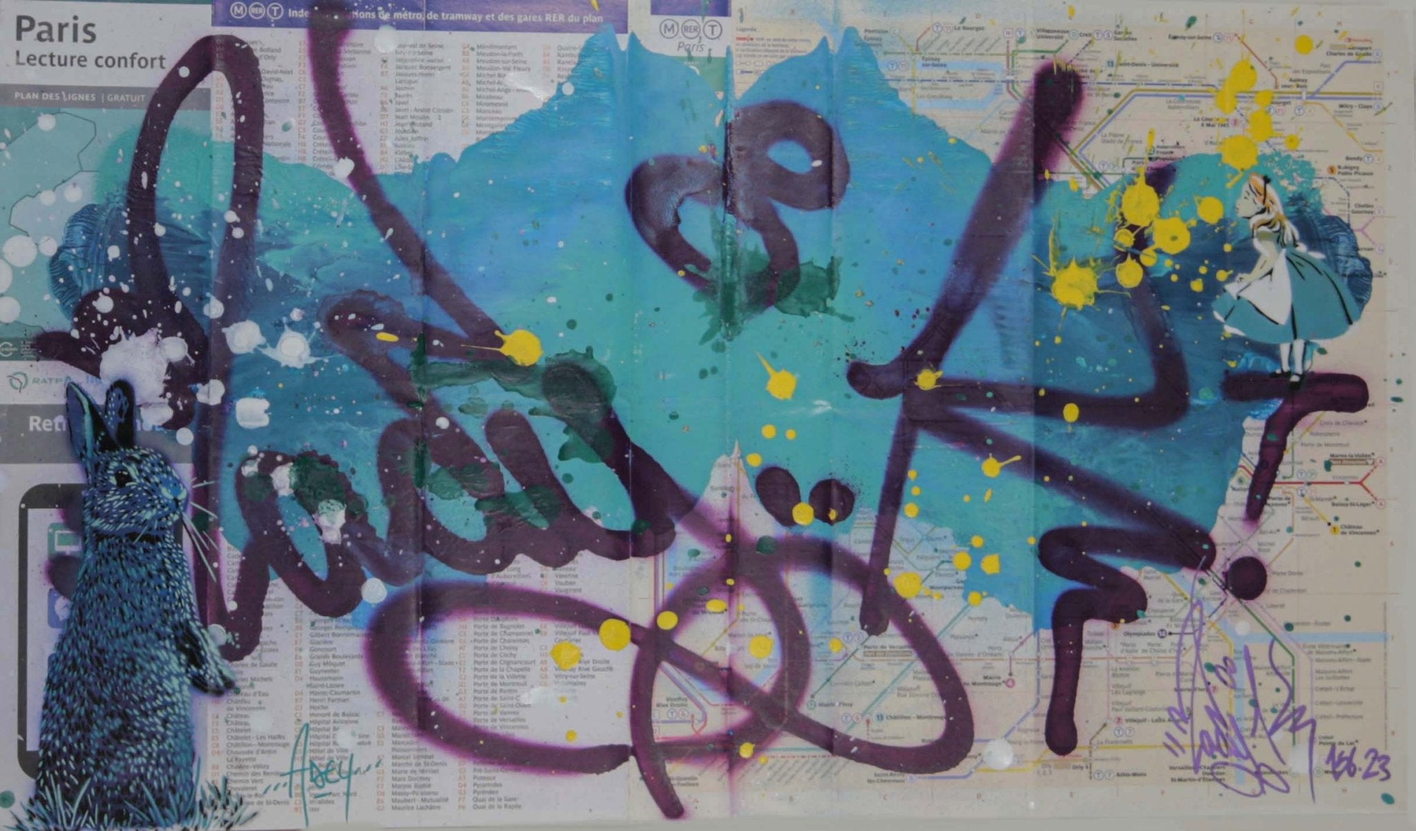 Lady K & Adey : Graffiti & pochoirs - Nightime Gallery